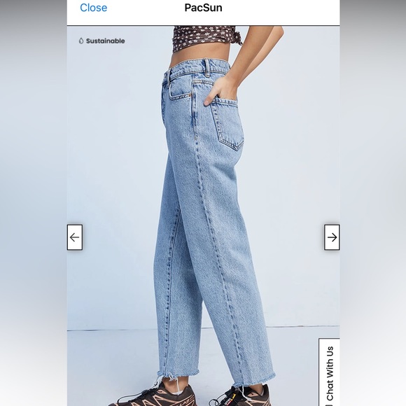 PacSun Eco Light Blue High Waisted Straight Leg Jeans NWT - Picture 2 of 4